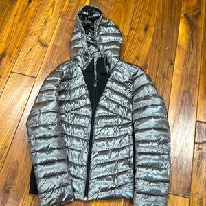 Calvin Klein silver and black puffer jacket